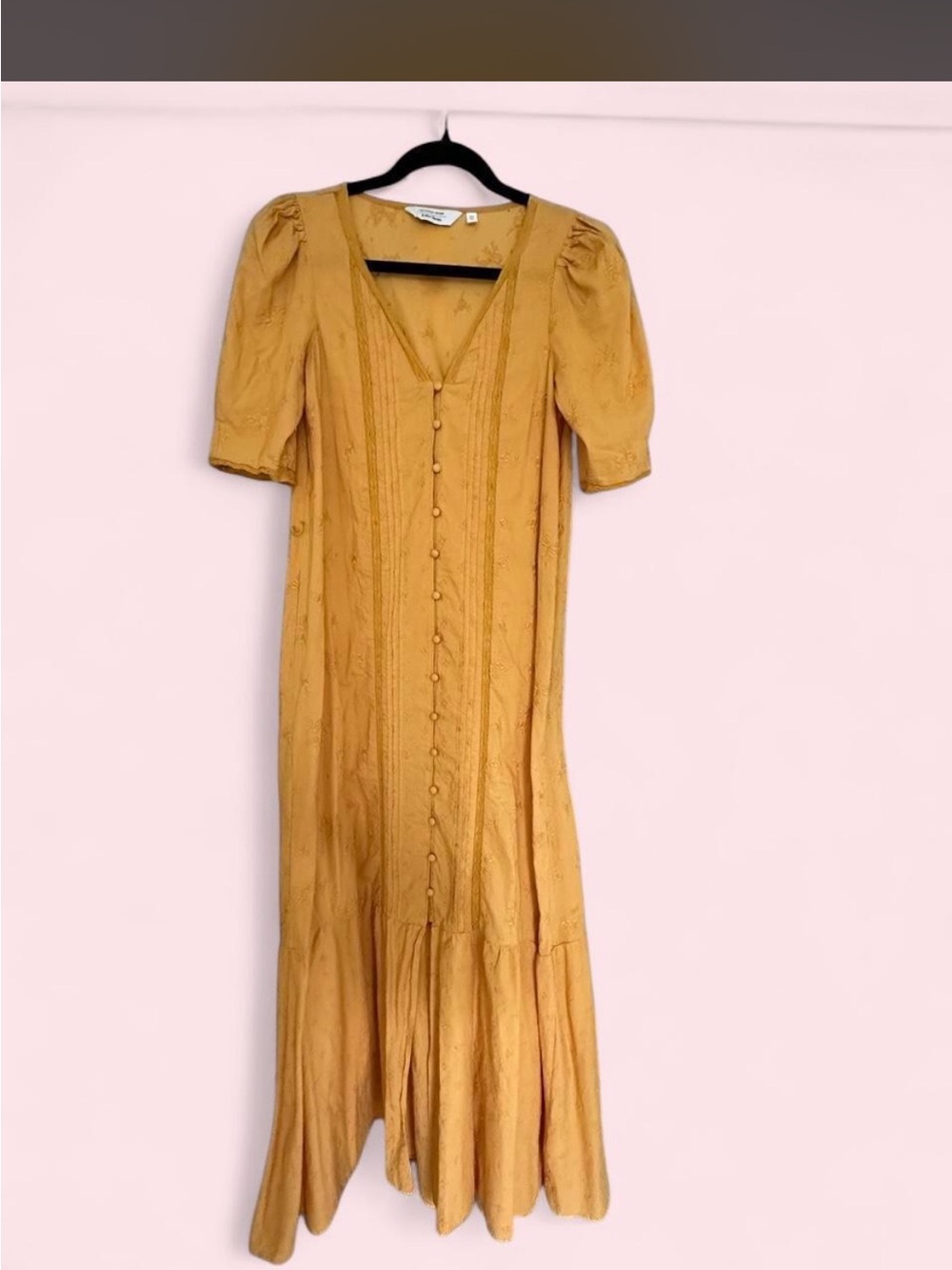 & Other Stories Mustard Yellow Button-Front Maxi Dress
